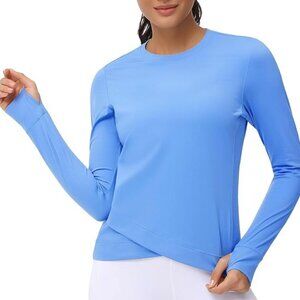TGP The Gym People Size L Sea Blue Long Sleeve Athletic Top, NEW with Tag